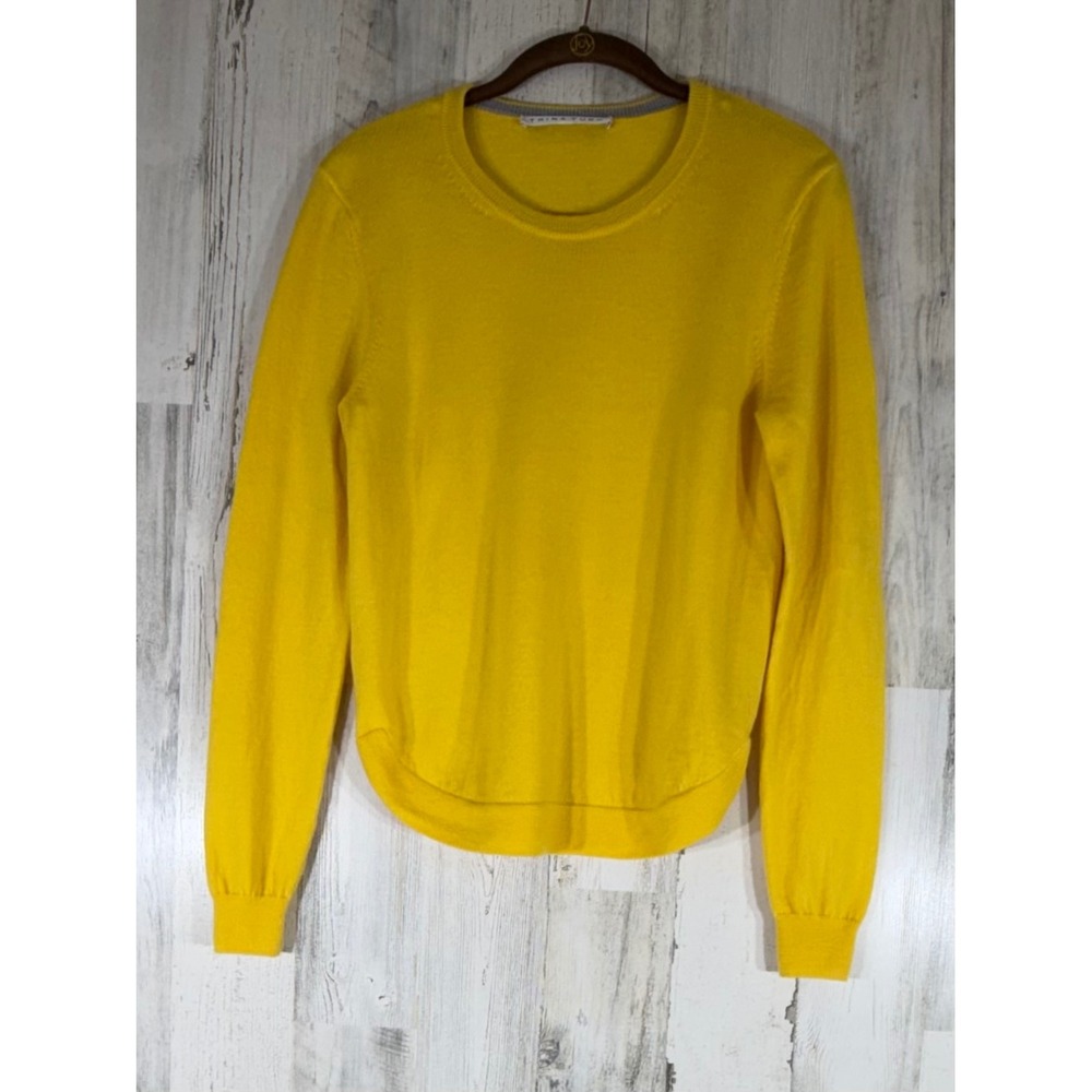 Trina Turk Merino Wool Scoop Neck Sweater Bright Yellow Women's Size XS READ‎